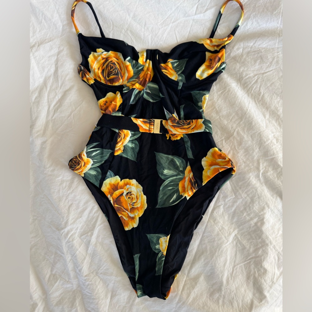 ONIA Danielle Belted One Piece Swimsuit, worn once, size small